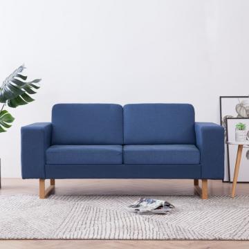 Canapea cu 2 locuri, albastru, material textil de la VidaXL