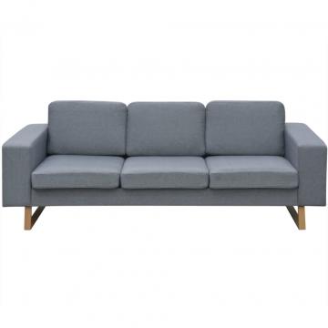Canapea cu 3 locuri, gri deschis, material textil de la VidaXL