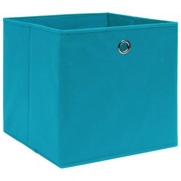 Cutii depozitare, 10 buc., bleu, 32x32x32 cm, textil de la VidaXL