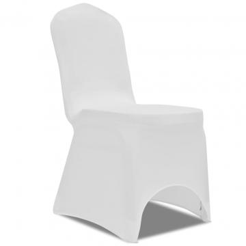 Huse de scaun elastice, 24 buc., alb de la VidaXL
