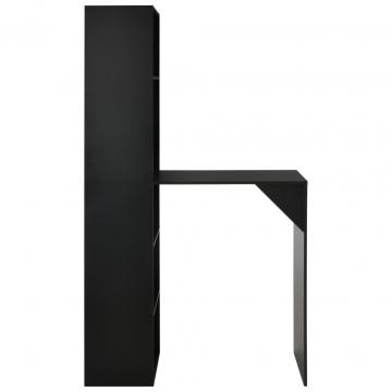 Masa de bar cu dulap, negru, 115 x 59 x 200 cm de la VidaXL