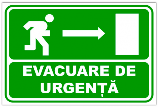 Indicator pentru evacuare de urgenta cu directia in dreapta