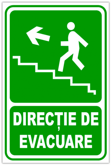 Indicator pentru iesire de urgenta scari stanga in sus