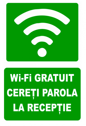 Indicator pentru wi-fi gratuit cereti parola la receptie