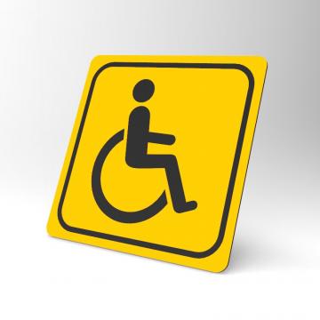 Placuta galbena pentru scaune cu rotile persoane cu handicap