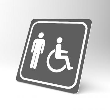 Placuta gri pentru wc barbati cu handicap