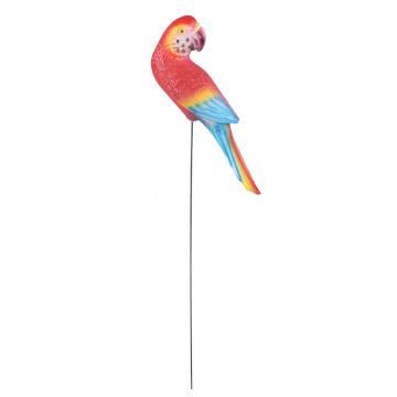 Decoratiune gradina, plastic, papagal pe bat, rosu, 74 cm de la Plasma Trade Srl (happymax.ro)