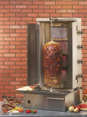 Aparat pe gaz pentru kebab, shaorma, gyros 40 kg de la Fimax Trading Srl