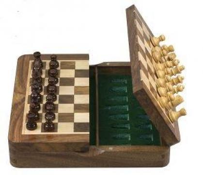 Set sah magnetic, top open, 18 x 18 cm de la Chess Events Srl