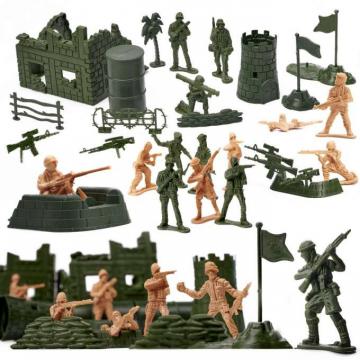 Jucarie set militar, 60 soldati, accesorii, 5 cm