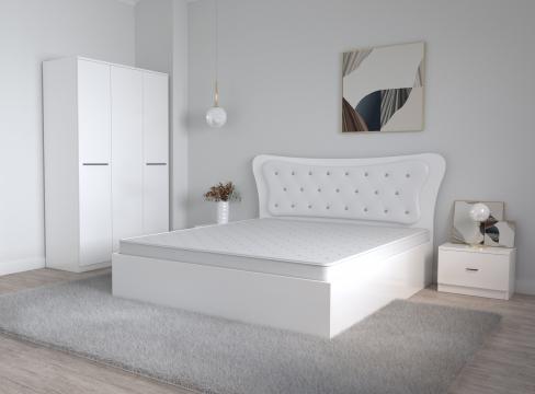 Dormitor Dante alb cu pat matrimonial 160 cm x 200 cm dulap de la Wizmag Distribution Srl