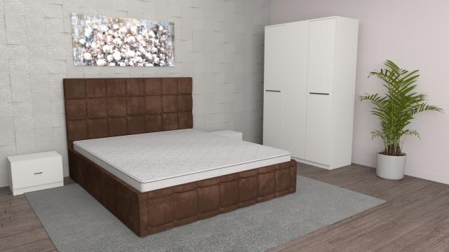Dormitor Regal maro alb cu dulap 3 usi alb, pat matrimonial de la Wizmag Distribution Srl
