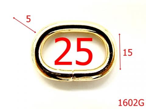 Inel oval 25 mm/gold 25 mm 5 gold 3D6 AG29 1602G