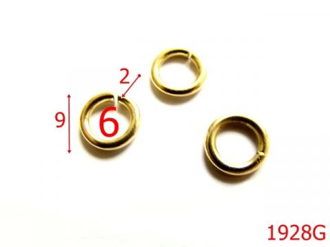Inel rotund 6 mm*2/otel/gold 6 mm 2 gold AO29 1928G