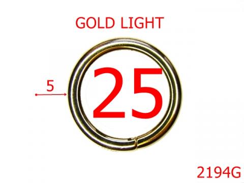 Inel O 25mm*5mm/otel/gold light 25 mm 5 gold 2194G