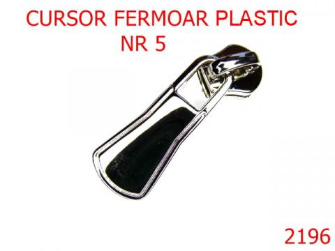 Cursor fermoar plastic nr.5 /nikel 2196