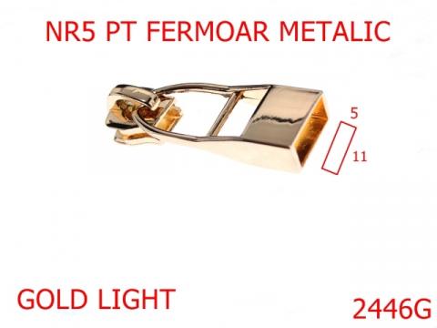 Cursor nr5 pentru fermoar metalic gold light 2446G de la Metalo Plast Niculae & Co S.n.c.