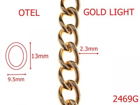 Lant otel gold light 9,5mmx2.3mm 9.5 mm 2.3 gold 2469G de la Metalo Plast Niculae & Co S.n.c.