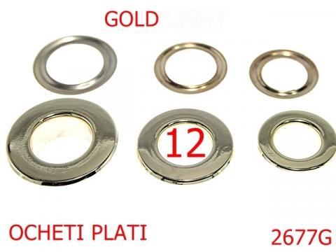 Ochet plat 12 mm gold 2677G