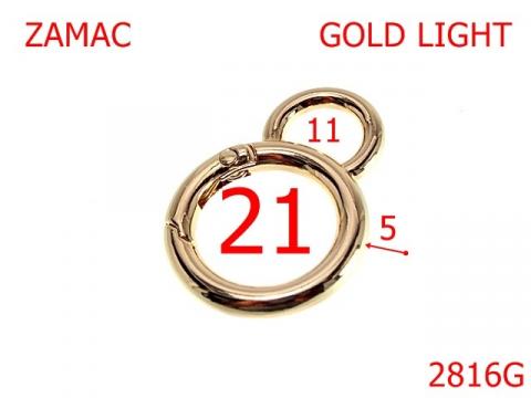 Inel carabina 21 mm 5 gold 2816G