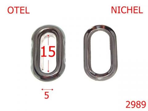 Ochet oval 15 mm nichel 1D1/1A7 2989