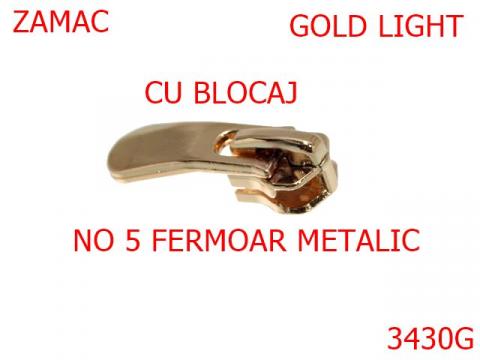 Cursor pentru fermoar metalic no.5 mm gold light 3430G