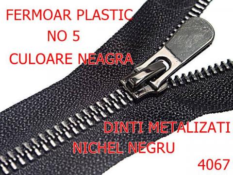 Fermoar plastic No. 5 mm nichel negru 4067 de la Metalo Plast Niculae & Co S.n.c.