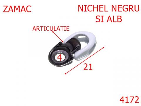 Carlig siret articulat inchis  mm zamac negru 4172