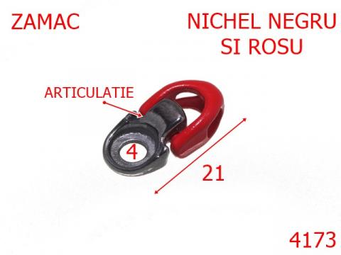 Carlig siret articulat inchis mm zamac negru si rosu 4173 de la Metalo Plast Niculae & Co S.n.c.