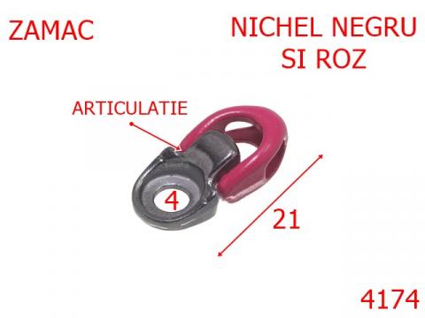 Carlig siret articulat inchis mm zamac negru 4174 de la Metalo Plast Niculae & Co S.n.c.