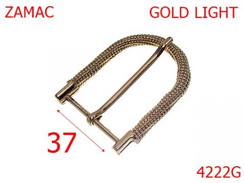 Catarama striata pentru curea dama  37 mm zamac gold 4222G de la Metalo Plast Niculae & Co S.n.c.