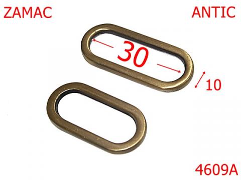 Inel oval 30 mm zamac antic 4609A de la Metalo Plast Niculae & Co S.n.c.