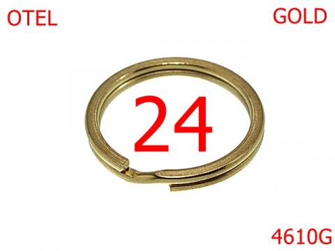Inel breloc chei 24 mm otel gold, 4610G