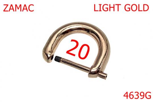 Inel D demontabil 20 mm zamac gold light 3C5 4639G de la Metalo Plast Niculae & Co S.n.c.