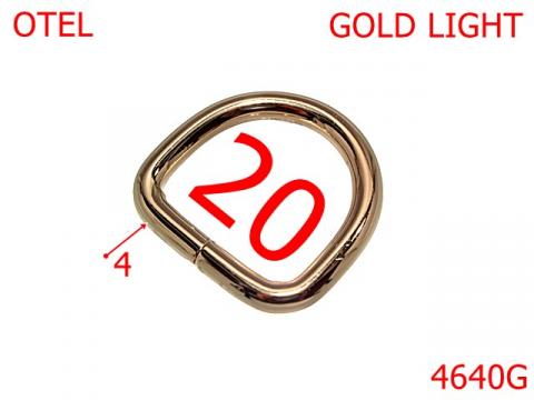 Inel D 20 mm otel 4 gold light 3F8 4640G de la Metalo Plast Niculae & Co S.n.c.