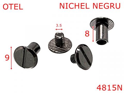 Surub fixare catarama curea  8 mm otel nichel 4815N de la Metalo Plast Niculae & Co S.n.c.