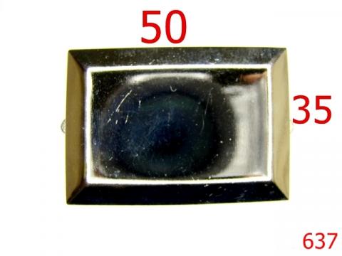 Ornament dreptunghiular 50x35 mm nichel 3E7 G28 637 de la Metalo Plast Niculae & Co S.n.c.