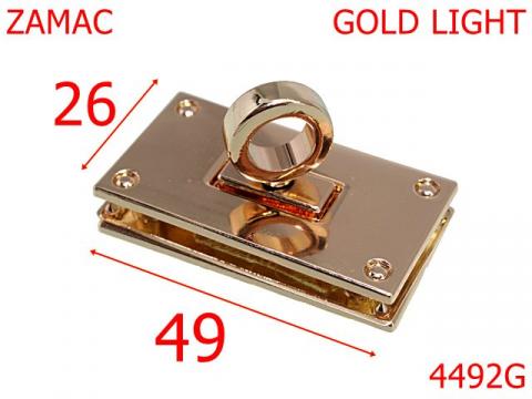 Inchizatoare geanta prin capac  49x26 mm zamac gold 4492G de la Metalo Plast Niculae & Co S.n.c.