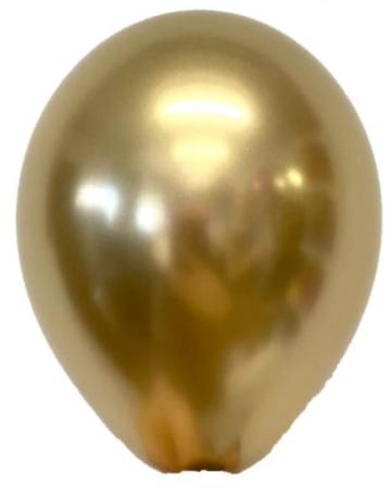 Set 10 baloane latex chrome auriu gold 30cm