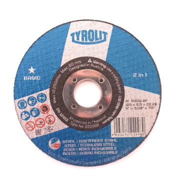 Disc Tyrolit abraziv pentru taierea metalului D125x2.5x22.23