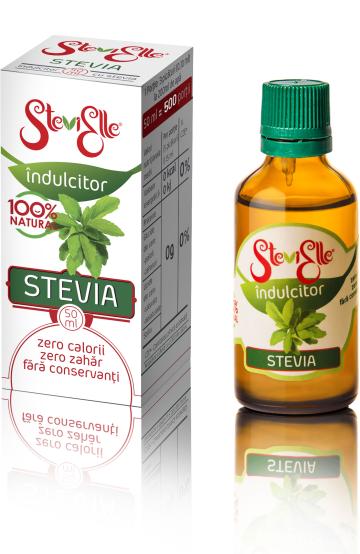 Indulcitor cu stevia Stevielle, 50ml, 500 de portii de la Hermes Natural Products Srl