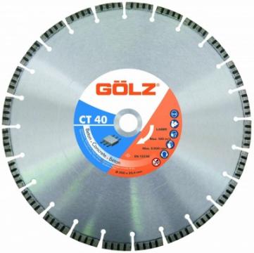 Disc diamantat beton armat 350 mm Golz CT 40