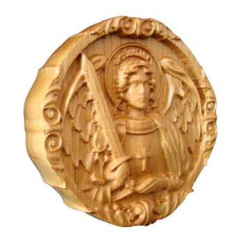 Medalion sculptat Sf.Arh Mihail D11 cm