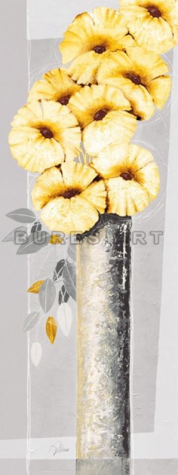 Poster decorativ Flori galbene in vaza II