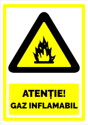 Semn pentru atentie gaz inflamabil