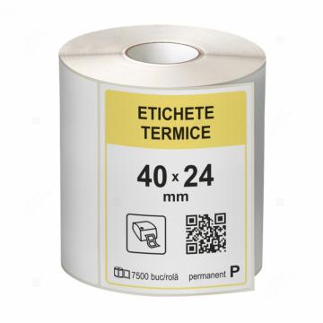 Etichete in rola, termice 40 x 24 mm, 7500 etichete/rola