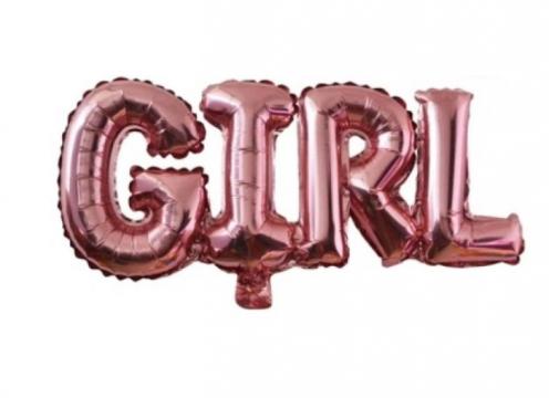 Balon folie text Girl rose gold 80 x 30cm