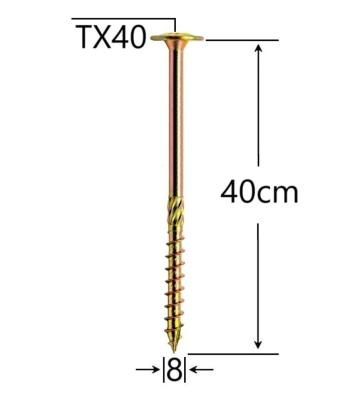 Surub dulgherie cap plat 8x400 - 50buc/cutie de la Marisim Total Instal Srl