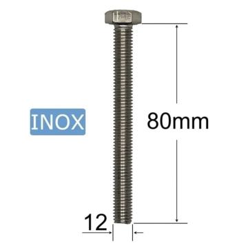 Surub inox M12x80mm cap hexagonal - 10buc/cutie