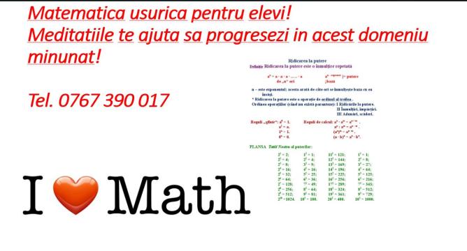 Meditatii la matematica pentru clasele V-XII